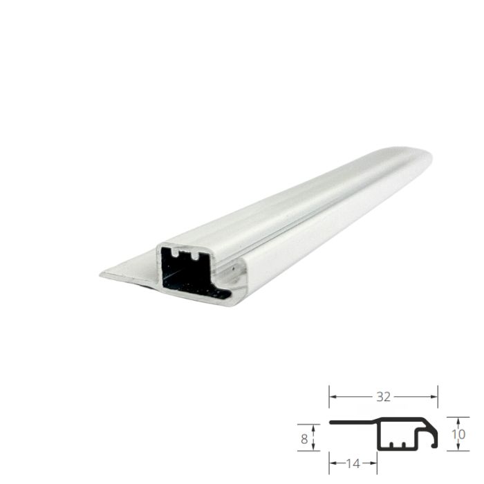 Profil do moskitiery ramkowej aluminiowej z kołnierzem biały