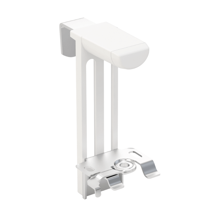 Uchwyt bezinwazyjny obniżony do żaluzji biały