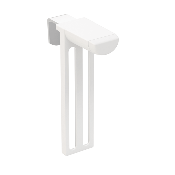 Uchwyt bezinwazyjny obniżony uniwersalny do rolet materiałowych biały