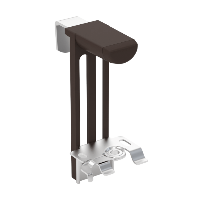 Uchwyt bezinwazyjny obniżony do żaluzji brązowy