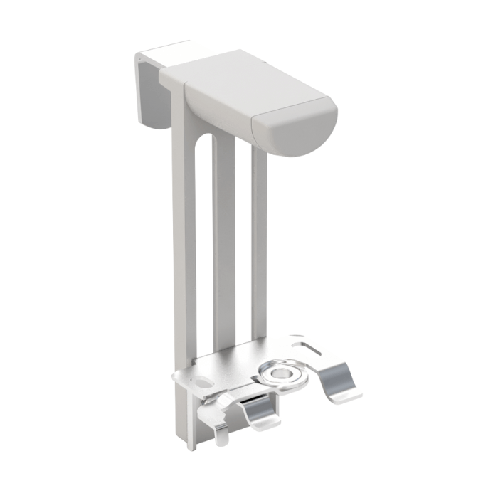 Uchwyt bezinwazyjny obniżony do żaluzji szary