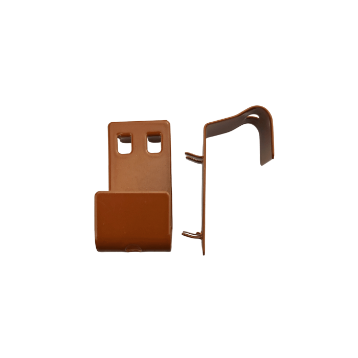 Uchwyt bezinwazyjny szeroki górny krótki do rolety mini premium jasny brąz